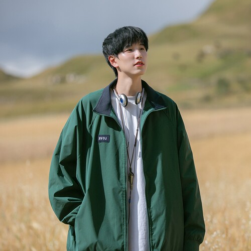墨绿色cityboy棒球服外套
