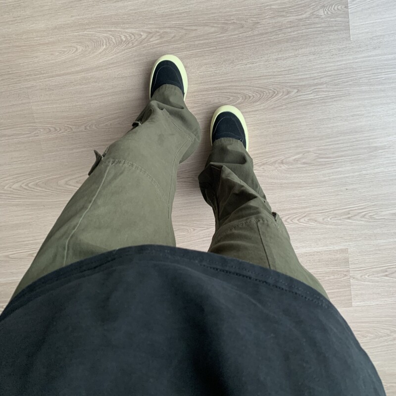 美式多口袋工装裤男女款高街修身显瘦机能风微喇叭休闲拖地长裤子
