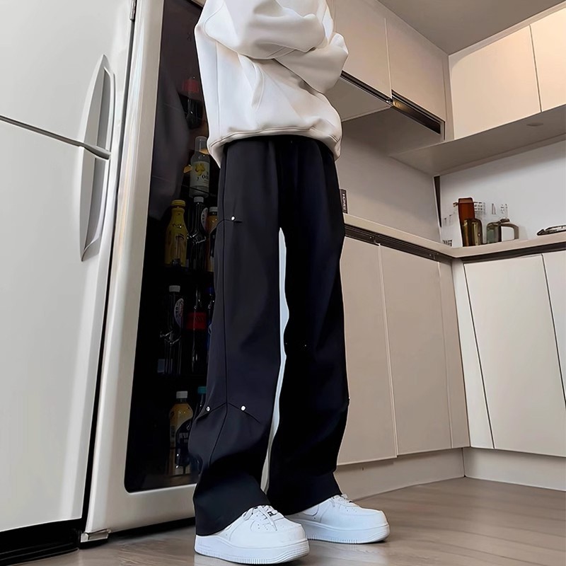 cleanfit铆钉高级西裤男女复古直筒微喇裤子2026春秋季新款休闲裤,男装,卫裤,淘宝优惠券,粉丝福利购,淘宝优惠卷