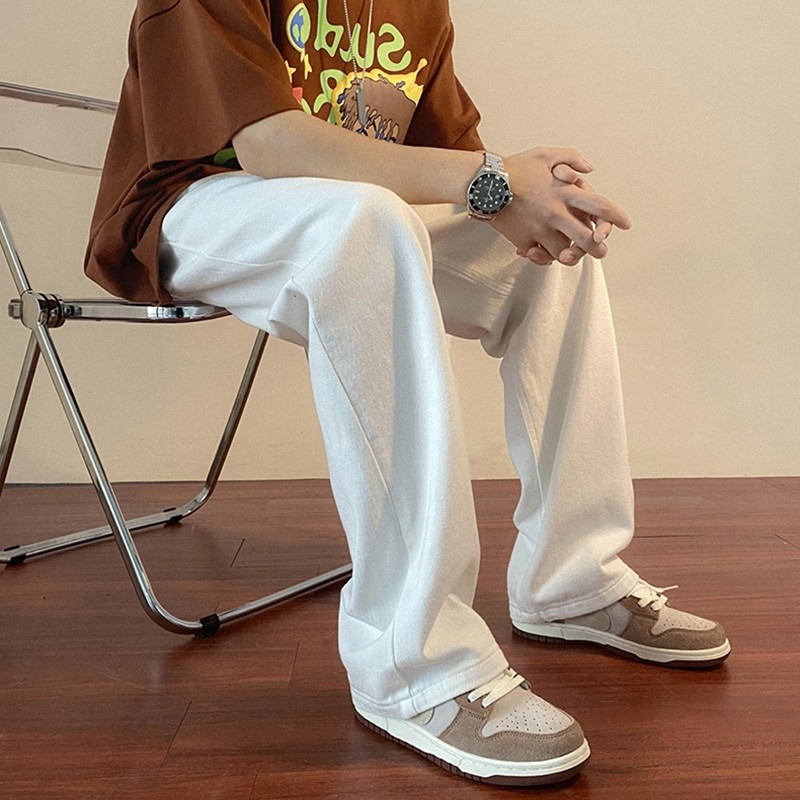 白色牛仔裤男春秋老爹韩版宽松直筒裤子ins潮牌潮流高街阔腿长裤,男装,时尚防晒服,淘宝优惠券,粉丝福利购,淘宝优惠卷