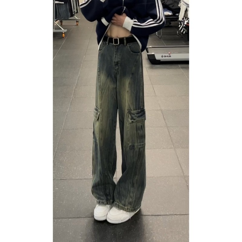 美式复古重工高街水洗做旧牛仔裤男女cleanfit工装口袋设计感裤子,男装,卫裤,淘宝优惠券,粉丝福利购,淘宝优惠卷