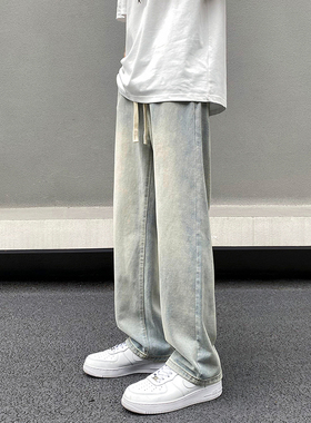 直筒复古ins宽松百搭牛仔裤