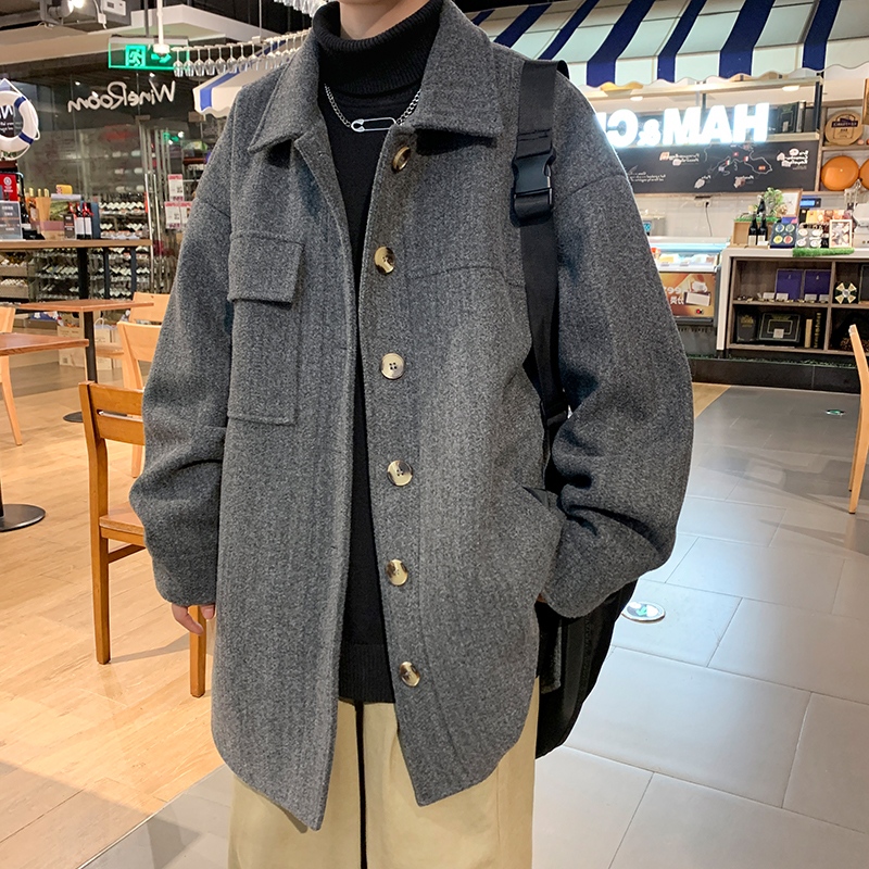 毛呢大衣男中长款呢子风衣秋季