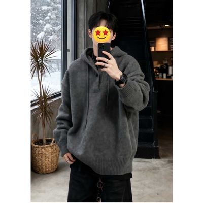 美式重磅连帽毛衣男款秋冬季