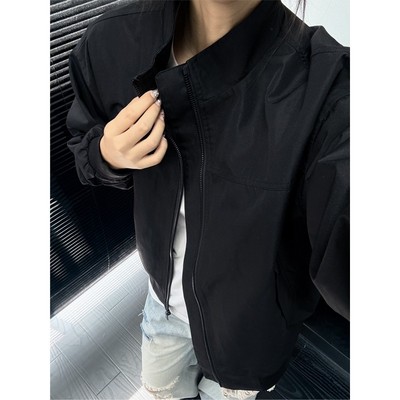 黑色cleanfit短款飞行员夹克