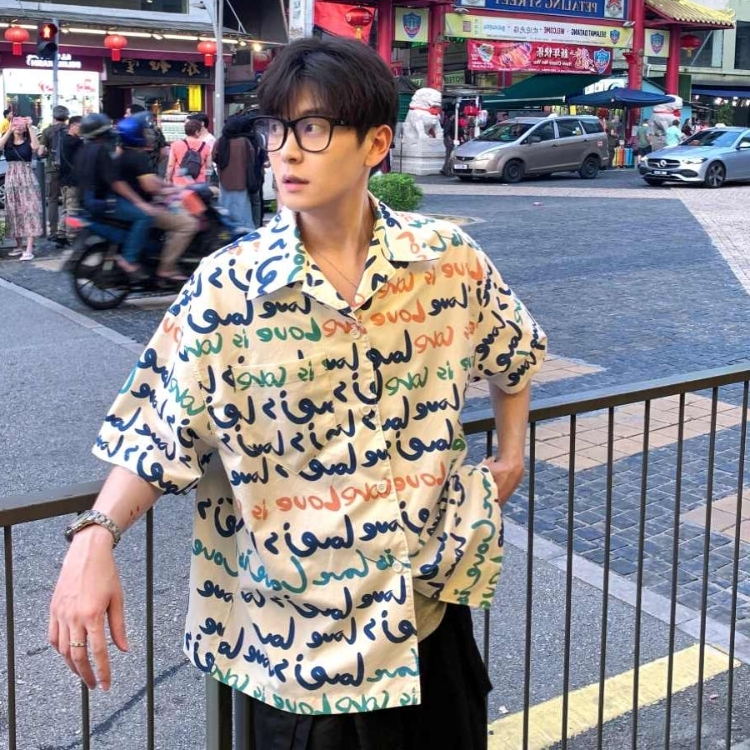 盐系男友风复古衬衫夏季
