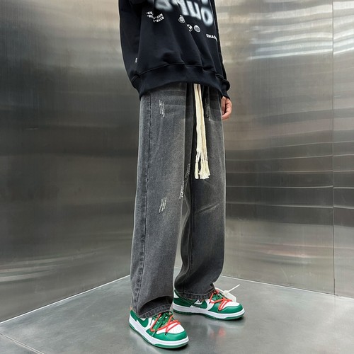 牛仔裤男直筒宽松秋冬季