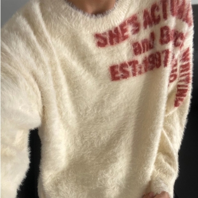 美式cleanfit水貂绒毛衣男士