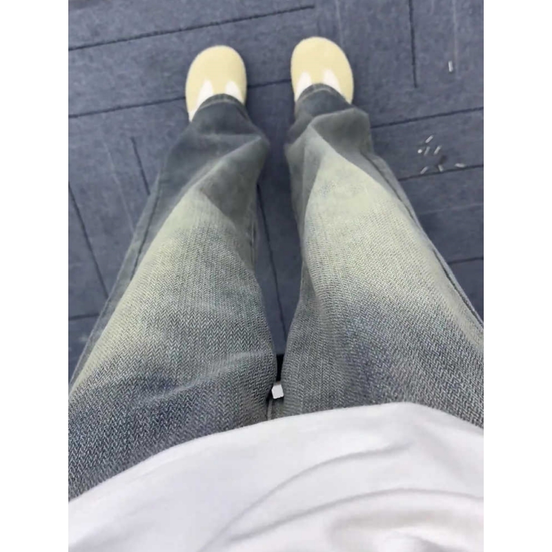 复古蓝星空纹牛仔裤男款秋冬