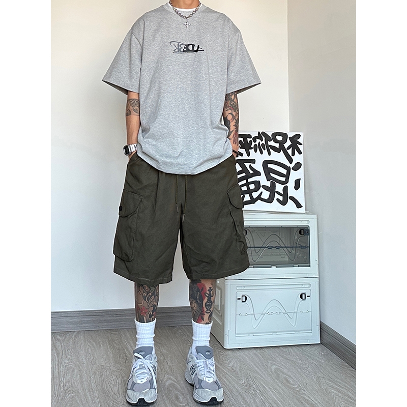日系cityboy机能工装短裤男
