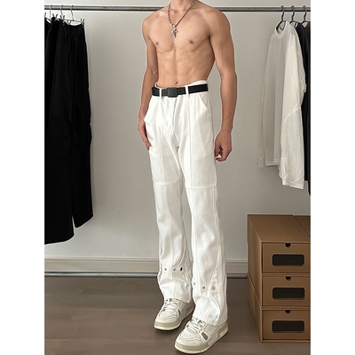 纯白色高级感牛仔裤男款春季