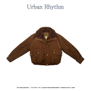 复古植绒 新款 Urban rhythm高定95白鹅绒绵羊毛领羽绒服女2025冬季