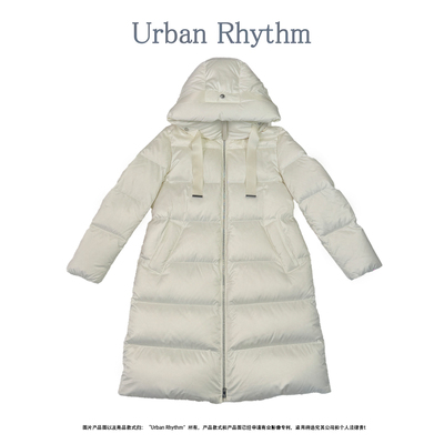 真丝混纺羽绒服女长款连帽宽松