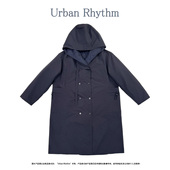 UrbanRhythm冬季 轻薄外套 时尚 高定95白鹅绒工装 风两面穿连帽长款