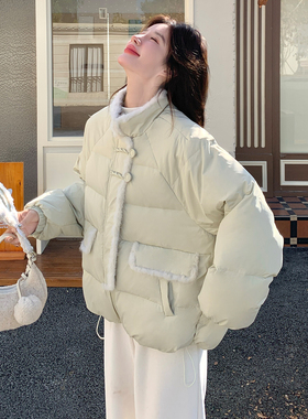 日本offcat浅绿色羽绒服女冬新款2025冬季新款小个子短款休闲学院