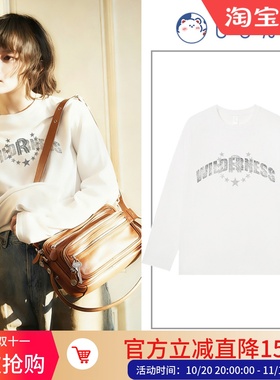 日本offcat电影震耳欲聋兰西雅同款美式复古字母长袖t恤女春秋韩