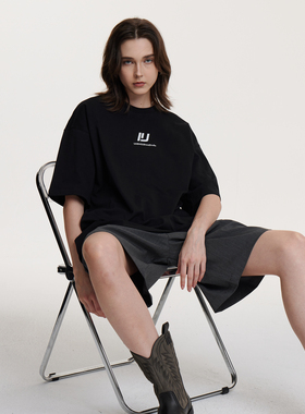 UMBNESS夏季新款简约短袖T恤男女同款宽松休闲百搭基础款圆领上衣