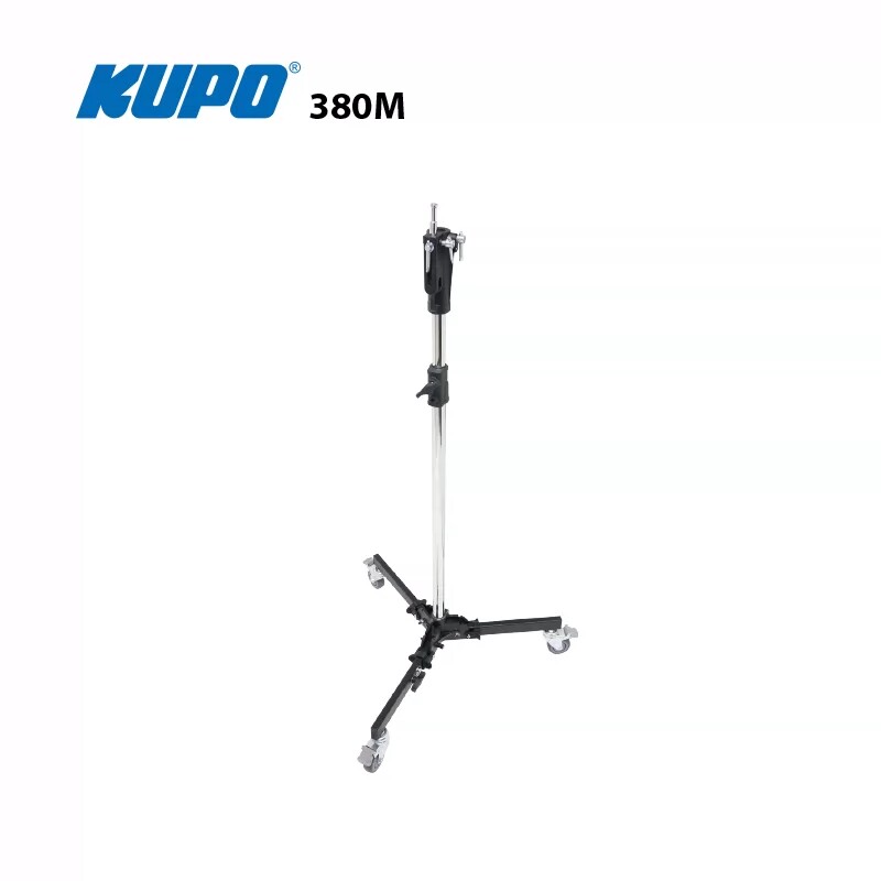KUPO影视灯具铁质滚轮底座脚架 快速收放自动锁位刹车脚轮380M