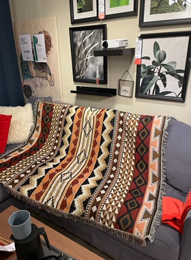 外贸土耳其休闲民族风盖毯挂毯休闲棉质装饰毯毛毯图腾 乌干达