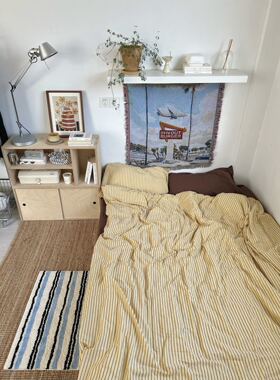 IN- OUT- BURGER 汉堡店美式加州复古海报风格毯子洛杉矶日落挂毯