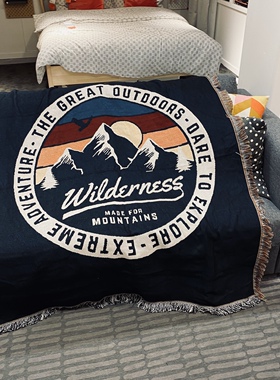 北欧户外风格 极限运动 装饰布挂布背景布 mountain 登山 毯子