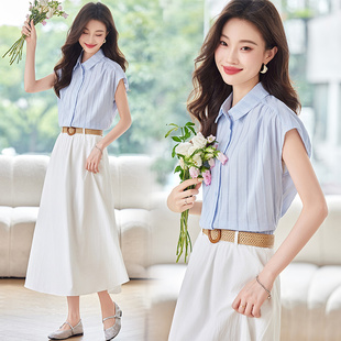 高级感休闲套装女2025夏季新款时尚优雅气质衬衫半身裙两件套洋气