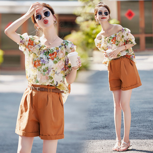 小香风短裤套装女2025新款夏季时尚洋气时髦小个子碎花上衣两件套