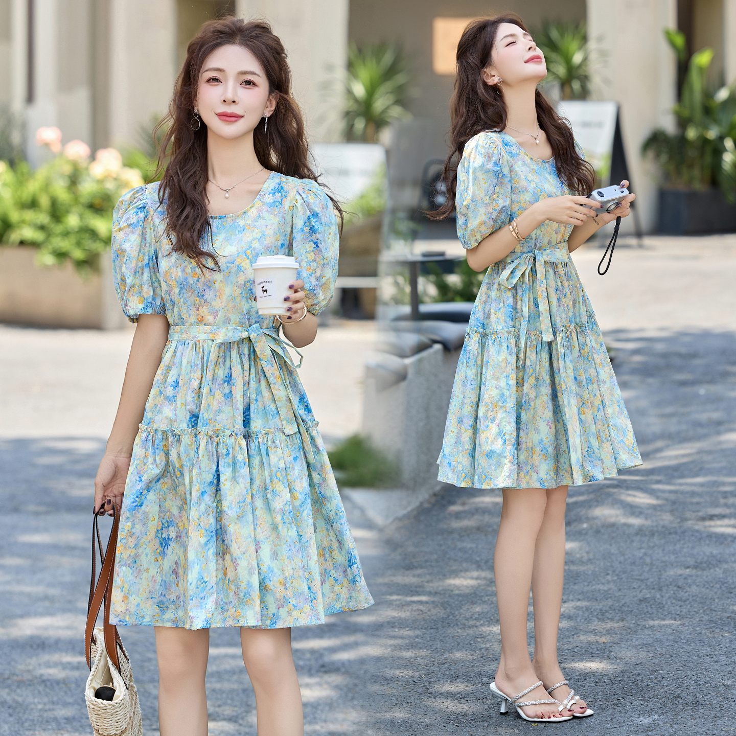 法式碎花连衣裙女夏新款超火轻奢高级感漂亮独特小个子裙子超好看