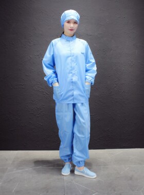 上海白色万级粉色三分体服上衣裤子帽子食品厂分开GMP 药厂净化服