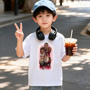 儿童装篮球明星小牛队韦德男童短袖t恤纯棉夏装衣服男孩运动体恤