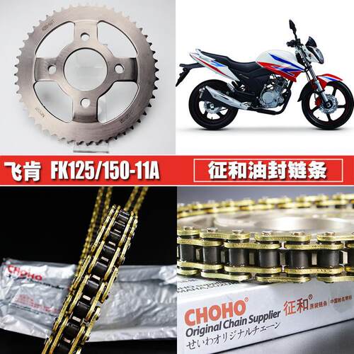 捷安特适配飞肯FK150-11A征和油封链条链盘套装FK125-11A飞影提速
