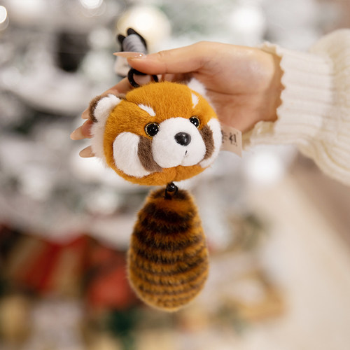 正版可爱拉伸小熊猫毛绒玩具大熊猫挂件背包挂饰成都基地同款公仔