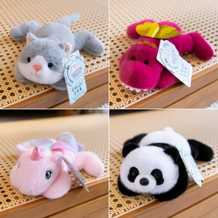 掌中宝趴款独角兽猫咪毛绒玩具熊猫鳄鱼卡皮巴拉公仔布娃娃玩偶