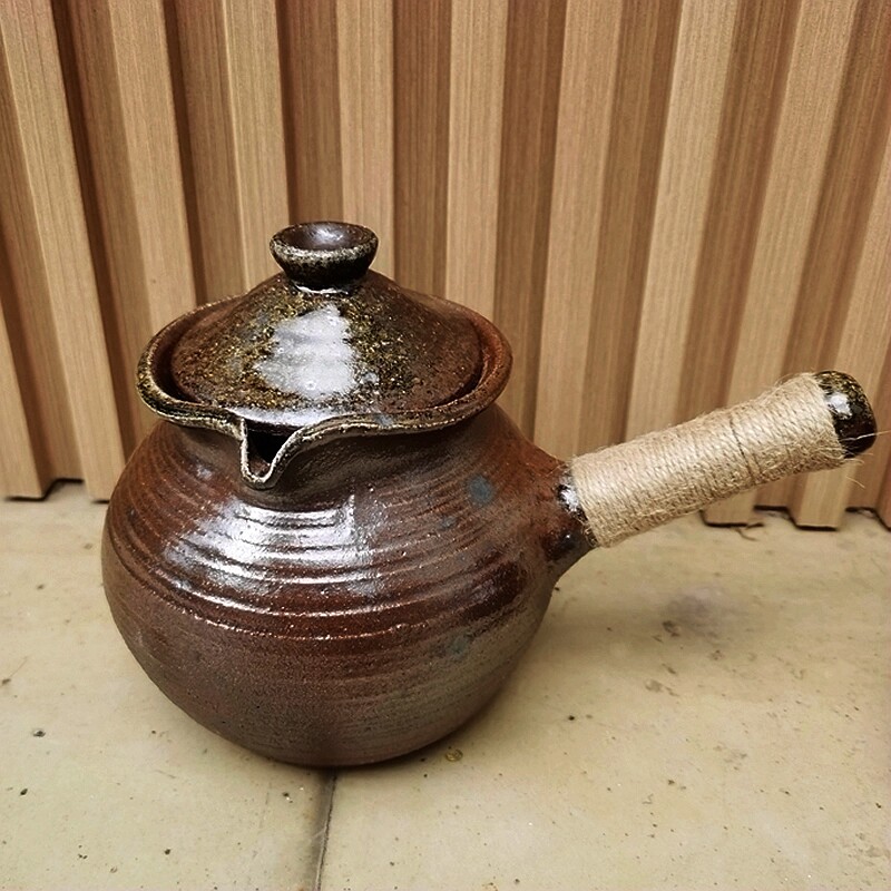 大理烤茶罐全手工柴烧复古老岩泥