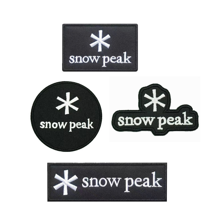 户外背包贴雪峰刺绣布贴魔术贴snow peak黑色修补贴衣服帽子装饰