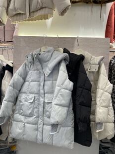 芊羽卓玥5819冬韩版 加厚保暖外套 宽松休闲百搭连帽羽绒棉女中长款