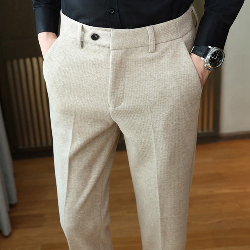 可机洗不起球加厚保暖羊毛裤子