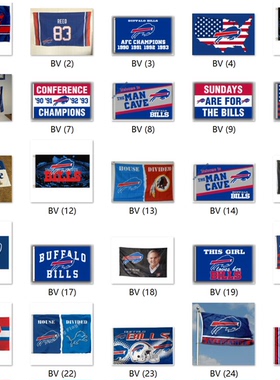 外贸货源水牛城比尔队花园车旗旗帜NFL Buffalo Bills Flag