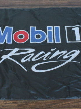 外贸黑色美孚1赛车Black Mobil One Racing Flag亚马逊WISH EBAY