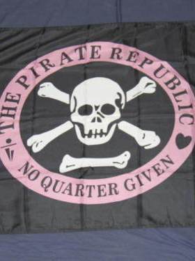 PIRATE REPUBLIC FLAG NO QUARTER GIVEN Flag亚马逊WISH EBAY热