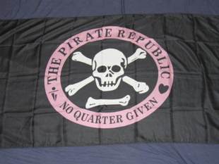 PIRATE REPUBLIC FLAG NO QUARTER GIVEN Flag亚马逊WISH EBAY热
