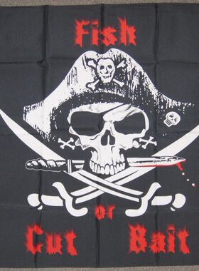 鱼或切断诱饵海盗FISH OR CUT BAIT PIRATE FLAG亚马逊WISH EBAY