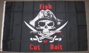 鱼或切断诱饵海盗FISH OR CUT BAIT PIRATE FLAG亚马逊WISH EBAY