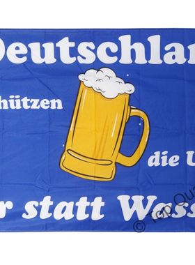 外贸货源而水啤酒标志Beer statt Wasser FLAG亚马逊WISH EBAY热