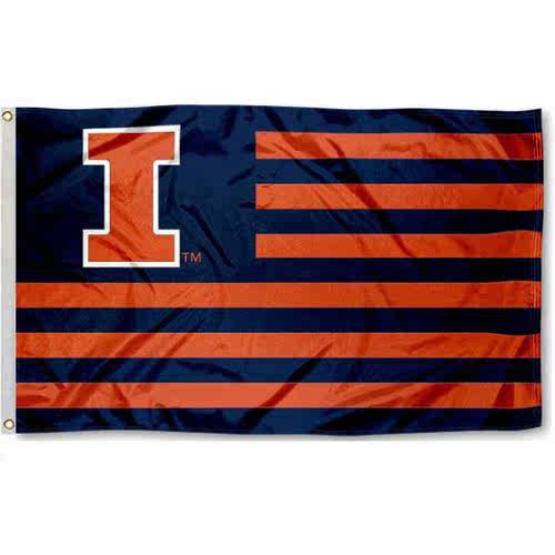 外贸货源伊利诺斯旗NCAA Illinois Fighting Flag亚马逊WISH EBAY