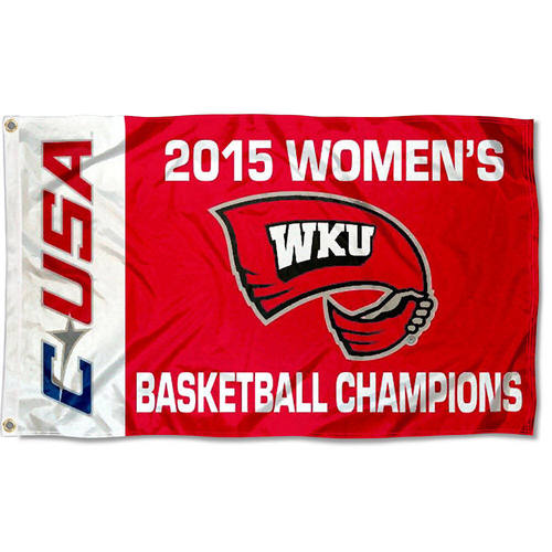 WKU Hilltoppers 2015 C-USA Basketball Flag亚马逊WISH EBAY