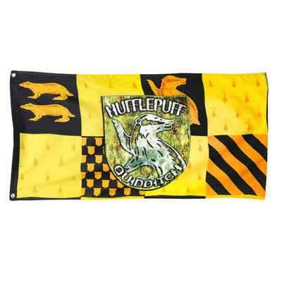 Harry Potter House Hufflepuff Crest Quidditch Hanging Flag