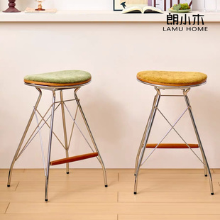 朗小木 乔森吧椅设计师中古吧台椅北欧家用岛台餐椅复古洽谈椅