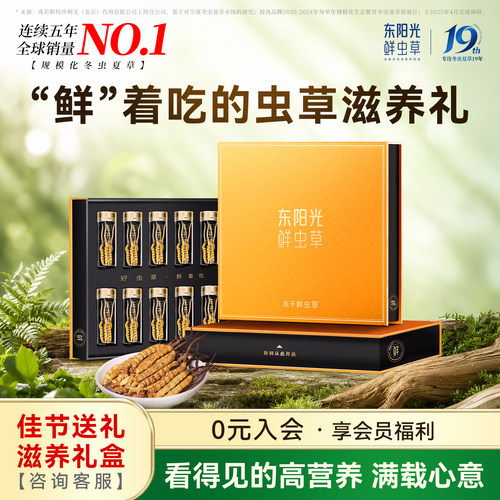 东阳光冬虫夏草冻干鲜虫草10g