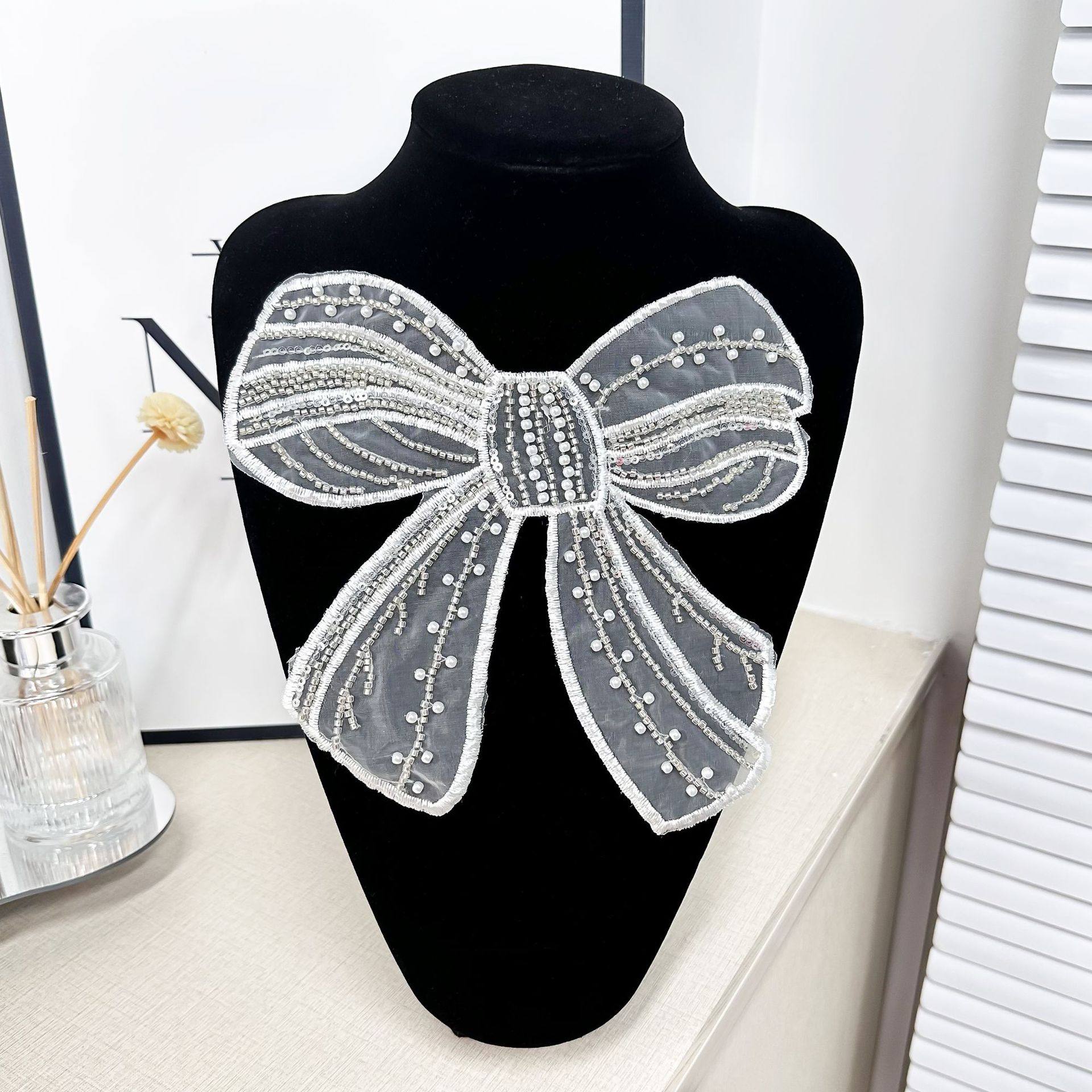 珠绣蕾丝蝴蝶结刺绣亮片花边DIY装饰缝纫衣服辅料洛丽塔婚纱搭配